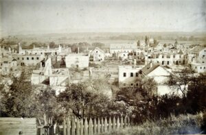 Foto von der Stadt Amstetten 1877 nach dem Brand.
