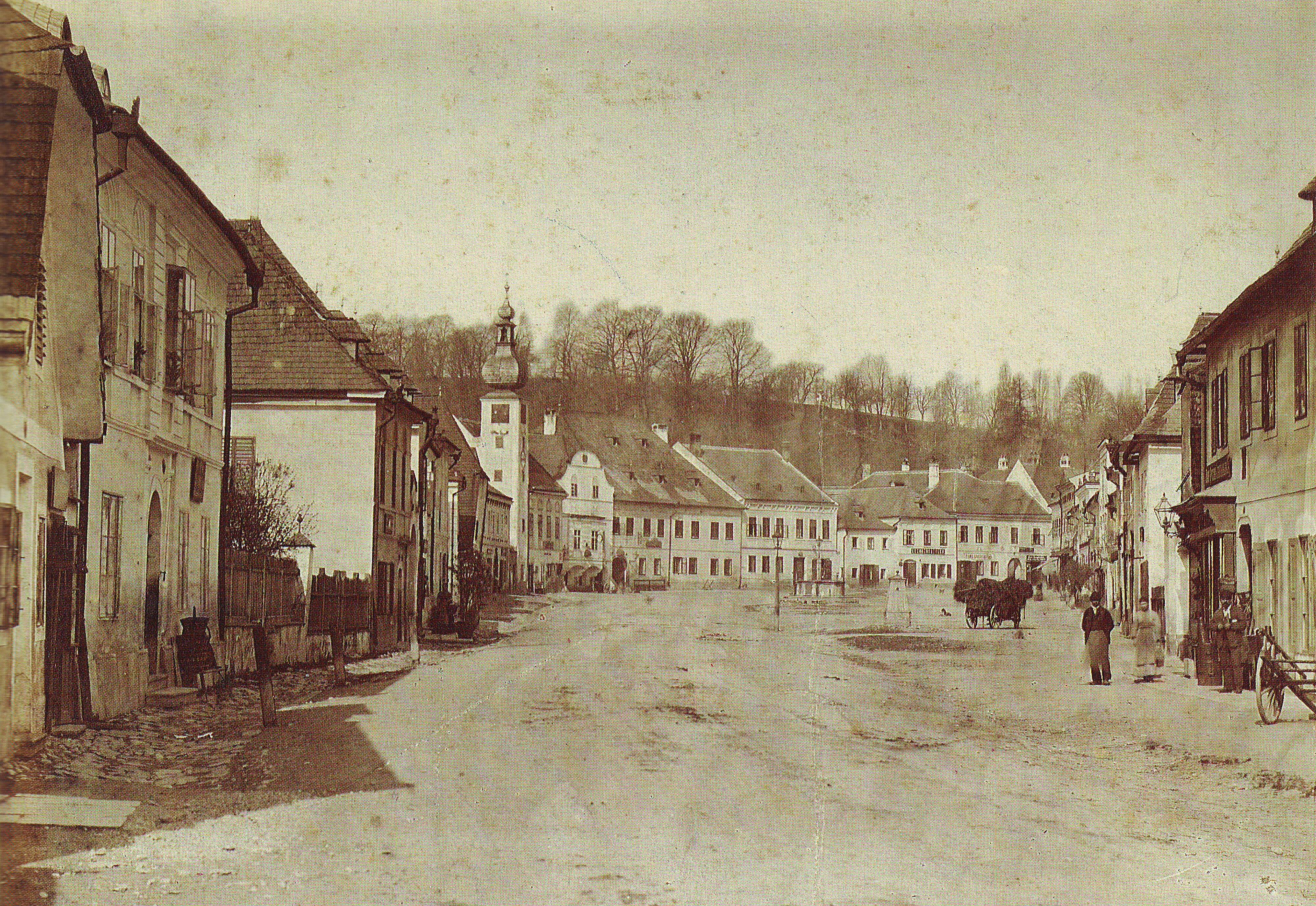 Amstettner Hauptplatz von Osten - 1870